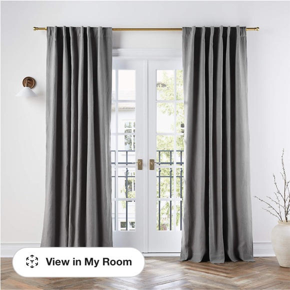 Crate&Barrel Other - Pebble Grey Linen Blackout Window Curtain Panel 52"x96"